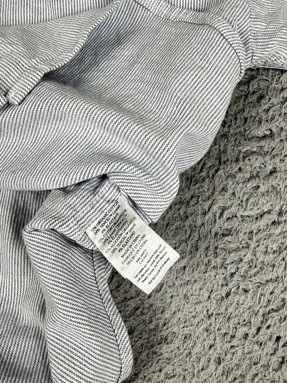 Faherty Oxford Cropped Shirt Womens Small Blue White Striped Button Preppy - Picture 8 of 10